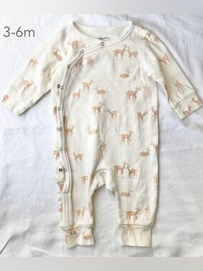 💙2/$25 Pehr 3-6 Months Baby Deer Button Sleeper Romper Spring